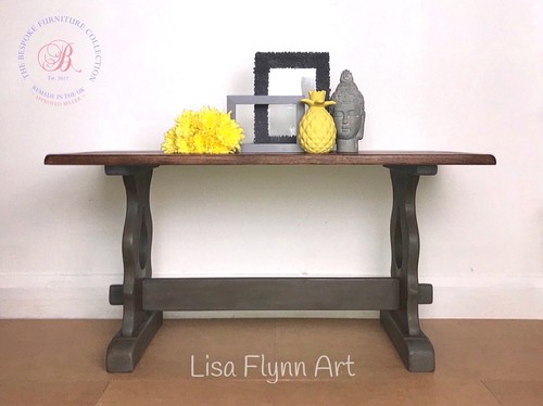 Solid oak coffee table grey - solid, table.