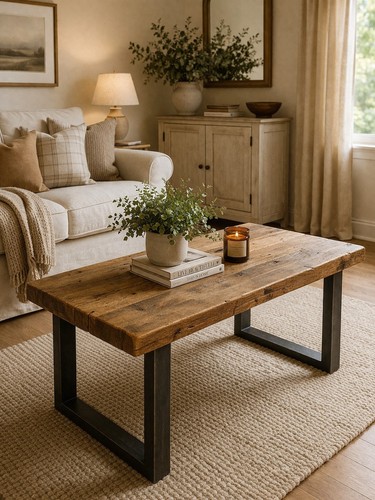 Rustic solid wooden coffee - solid,